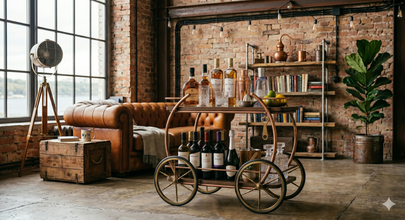 Барний візок у стилі loft